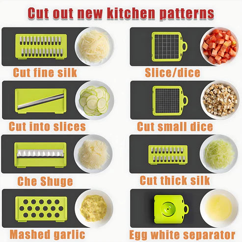 16-in-1 Multifunctional Vegetable Chopper & Slicer – Time-Saving Kitchen Companion