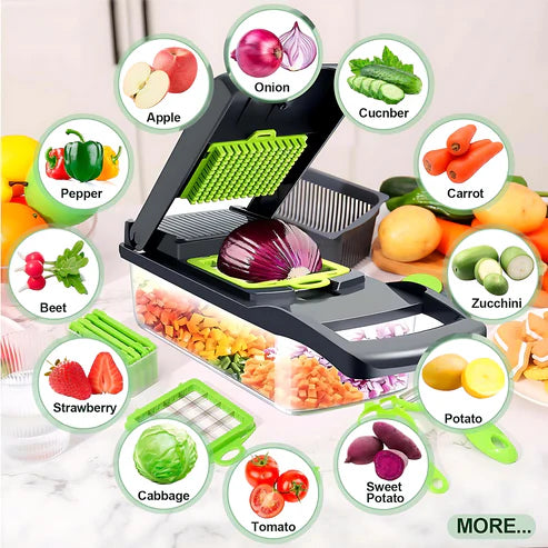 16-in-1 Multifunctional Vegetable Chopper & Slicer – Time-Saving Kitchen Companion